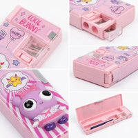 Cute Bunny Cartoon Pencil Case with Built-in Sharpener Trending Accessories
