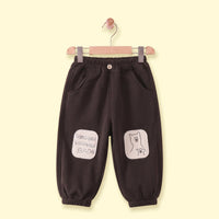 Boys Dark Brown Bear Applique Jogger Joggers Dark Brown 1-2 Y