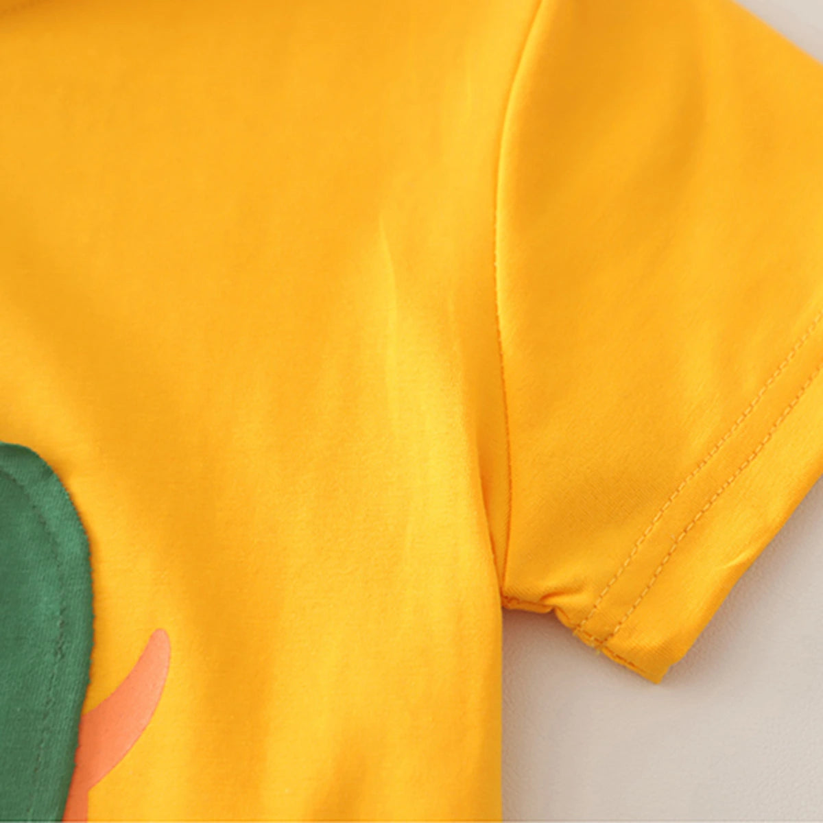 Boys Yellow Graphics T-Shirt With Denim Shorts Set Sets