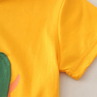 Boys Yellow Graphics T-Shirt With Denim Shorts Set Sets