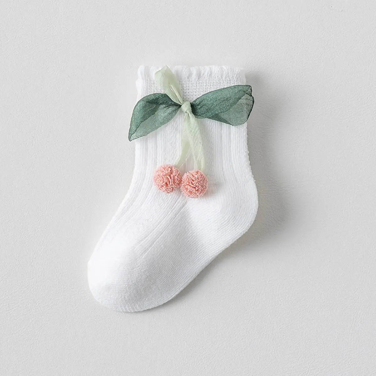 Pack of 5 Girls Multicolour Cherry Applique Ankle Length Socks Socks