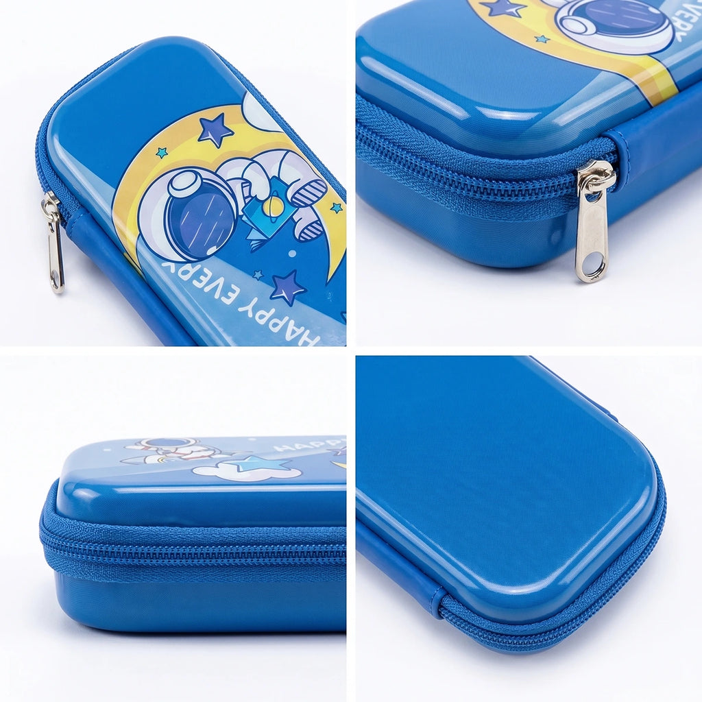 Astronaut-Happy Every Day-Space Themed Pencil Case-3D Embossed Stationery Pouch Trending Accessories