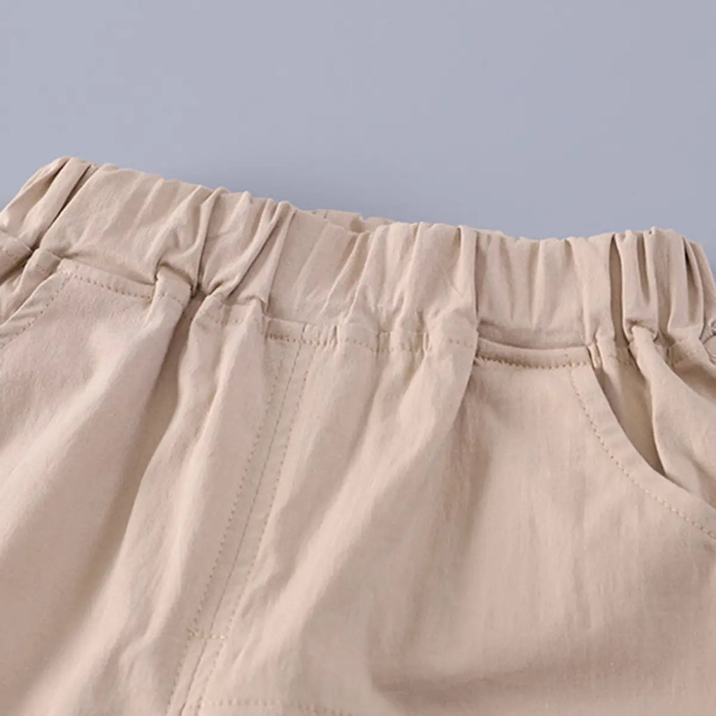 Boys Blue Checked Short Sleeve Shirt With Printed T-Shirt And Shorts Sets 3 pc. Sets