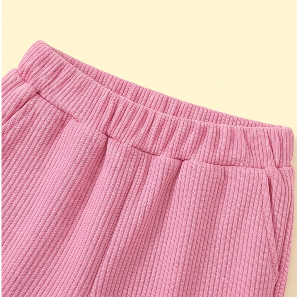 Girls White Flower Applique Hooded Sweatshirt With Joggers Sets Sets