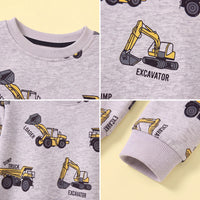 Boys Grey Graphic Round Neck Sweatshirt Sweatshirts & Hoodies