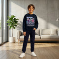 Boys Navy Blue Neo-Sound Graphics Sweatshirt With Jogger Co-ord Sets Sets Navy Blue 1-2 Y