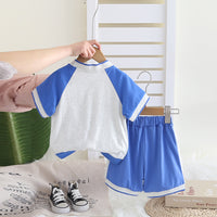 Boys Blue Submarine Printed Raglan Sleeves T-Shirt With Shorts Set 2 pc. Sets