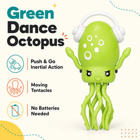 Green Dancing Octopus Push & Go Toy for Kids Trending Accessories
