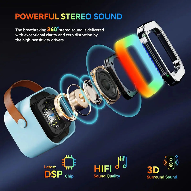 Kids Blue Bluetooth Karaoke Speaker with Wireless Microphone Trending Accessories