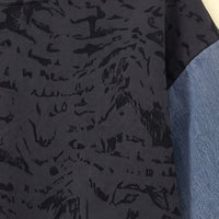 Boys Black Abstract Print Sweatshirt With Denim Pants Sets 2 pc. Sets