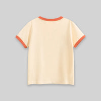 Boys Beige Graphics Short Sleeve T-Shirt Tshirts