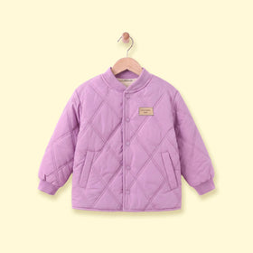 Girls Purple Long Sleeve Quilted Jacket Coats & Jackets Purple 3-4 Y