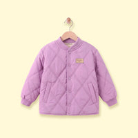 Girls Purple Long Sleeve Quilted Jacket Coats & Jackets Purple 3-4 Y