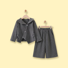 Boys Dark Grey Knitted Top & Pants Co-ord Sets Sets Dark Grey 1-2 Y
