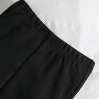 Girls Black Sleeveless Bow Applique Frill Top With Ribbed Pants Sets 2 pc. Sets