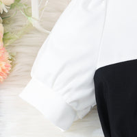 Girls Black Polo Neck Flared Dress with Wide Belt Casual Dresses