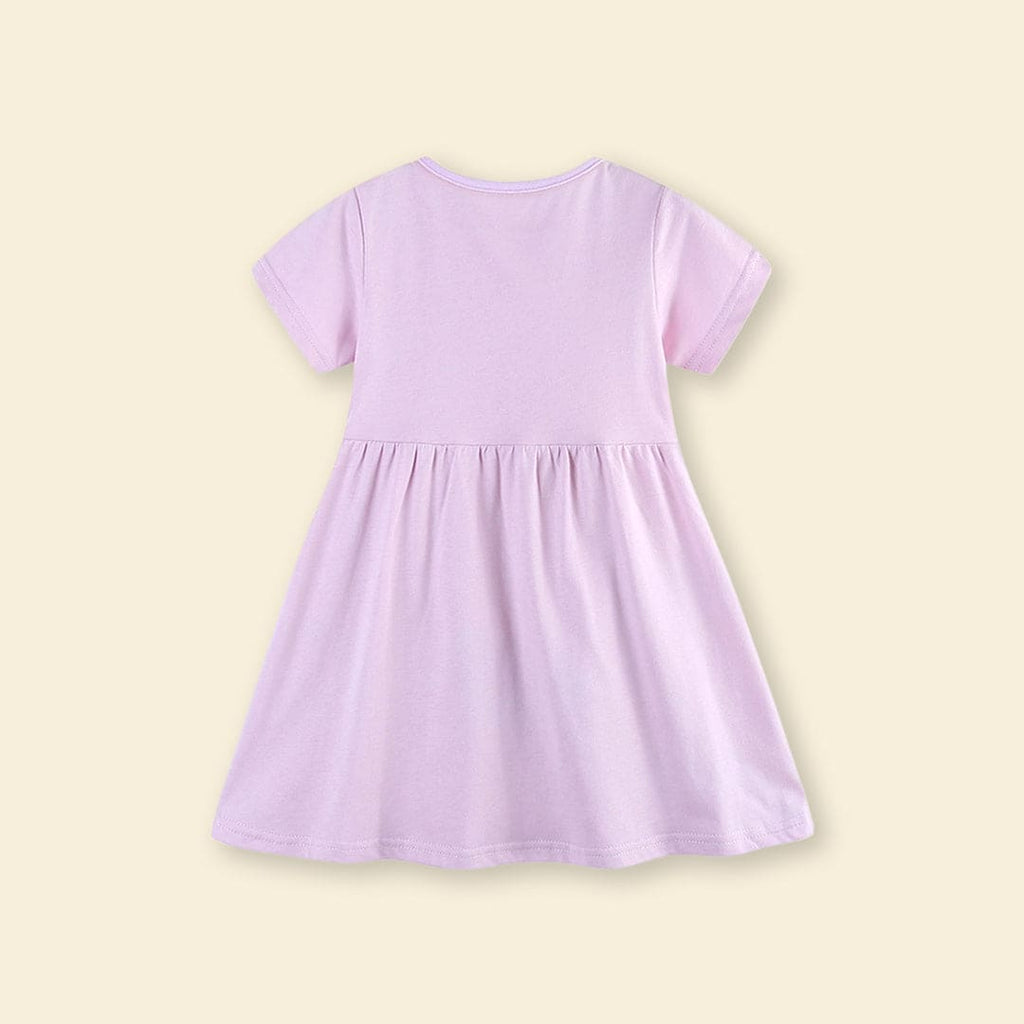 Girls Short Sleeve Rainbow Graphic Dress Casual Dresses   