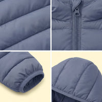 Boys Grey Hooded Quilted Puffer Jacket Coats & Jackets