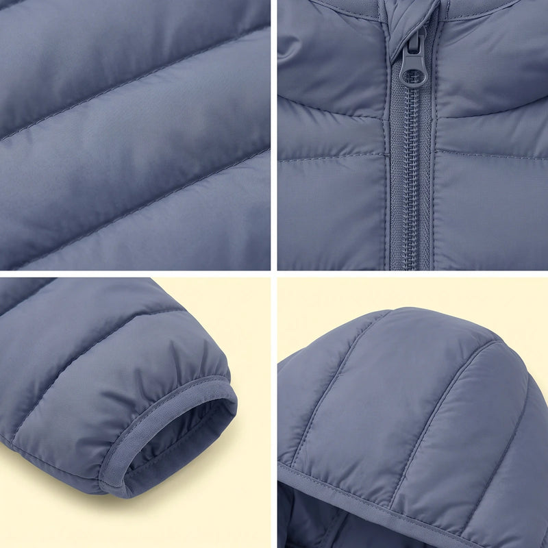 Boys Grey Hooded Quilted Puffer Jacket Coats & Jackets