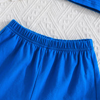 Girls Long Sleeves Shirt With Blue Camisole Top And Shorts Set 3 pc. Sets