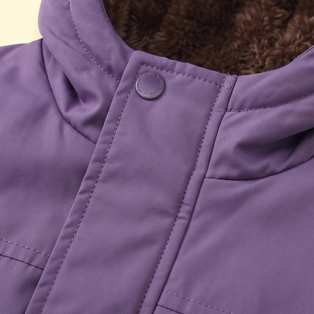 Girls Purple Long Sleeve Hooded Zip-up Jacket Coats & Jackets