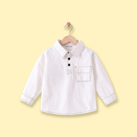 Boys White Long Sleeve Shirts Shirts White 1-2 Y