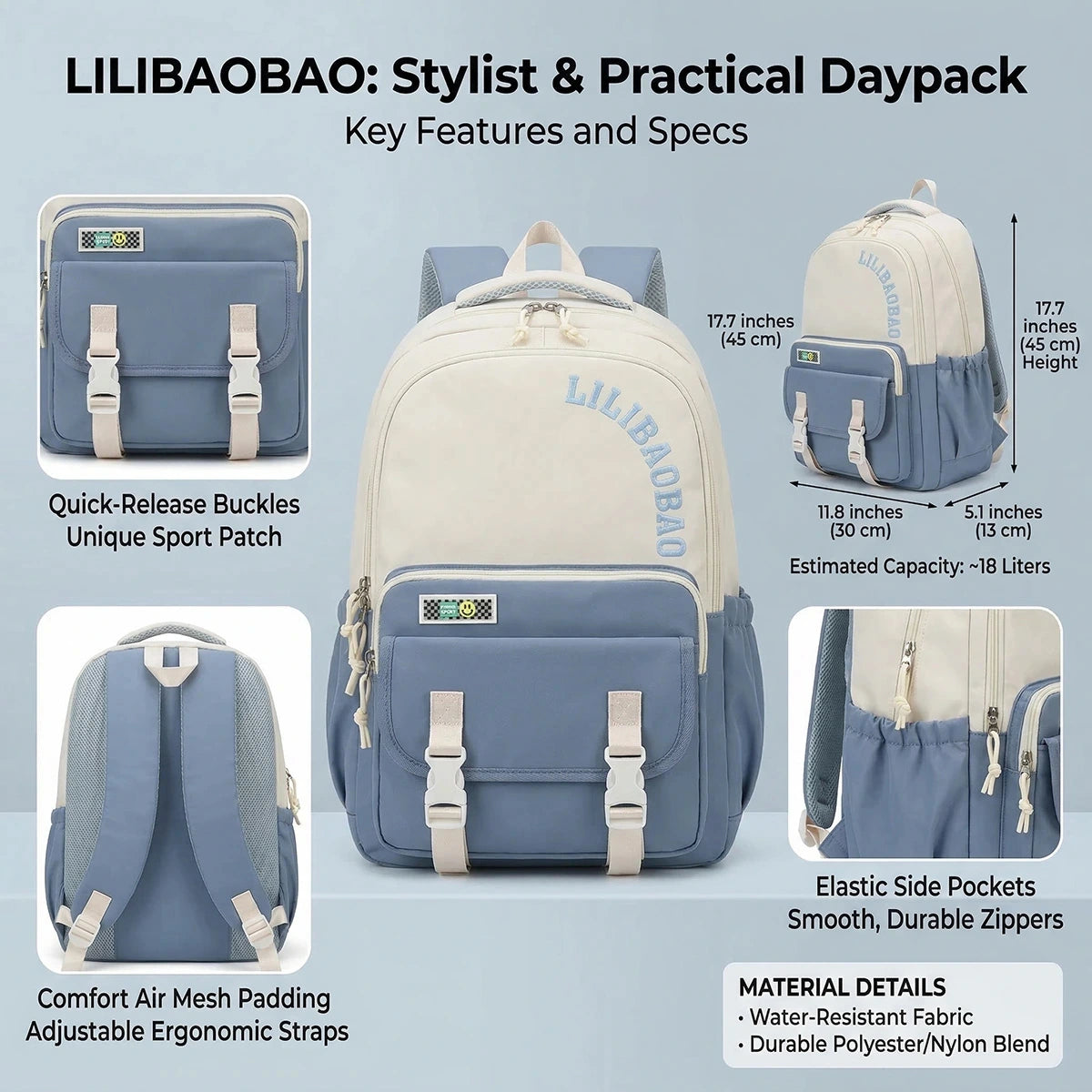 Kids Blue Lilibao School Backpack Trending Accessories