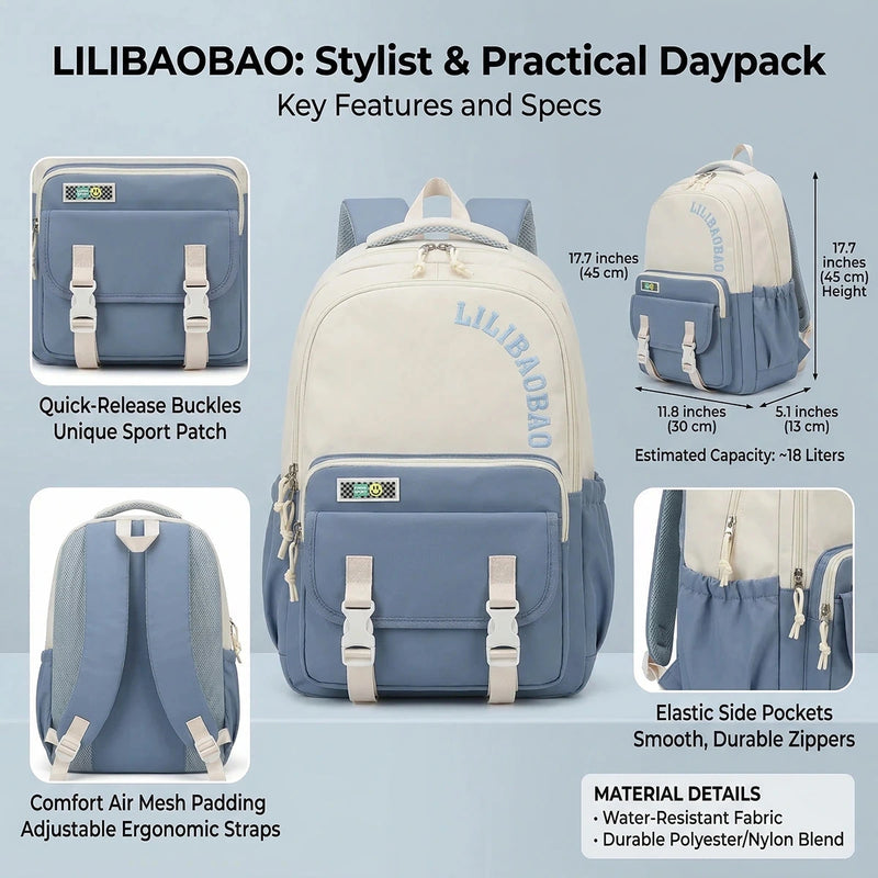 Kids Blue Lilibao School Backpack Trending Accessories