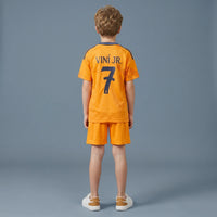 Boys Orange Short Sleeve Typography Print T-Shirt With Shorts Sets 2 pc. Sets