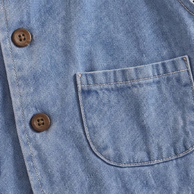 Boys Light Blue Denim Vest & Pants With Striped T-Shirt Sets Sets