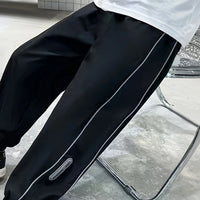 Boys Black Side Stripe Joggers Trackpants & Joggers