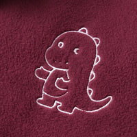 Boys Burgundy Dinosaur Embroidered Hooded Jacket Coats & Jackets