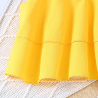 Girls Yellow Sleeveless Ruffled Top With Fruit Print Pants Sets 2 pc. Sets