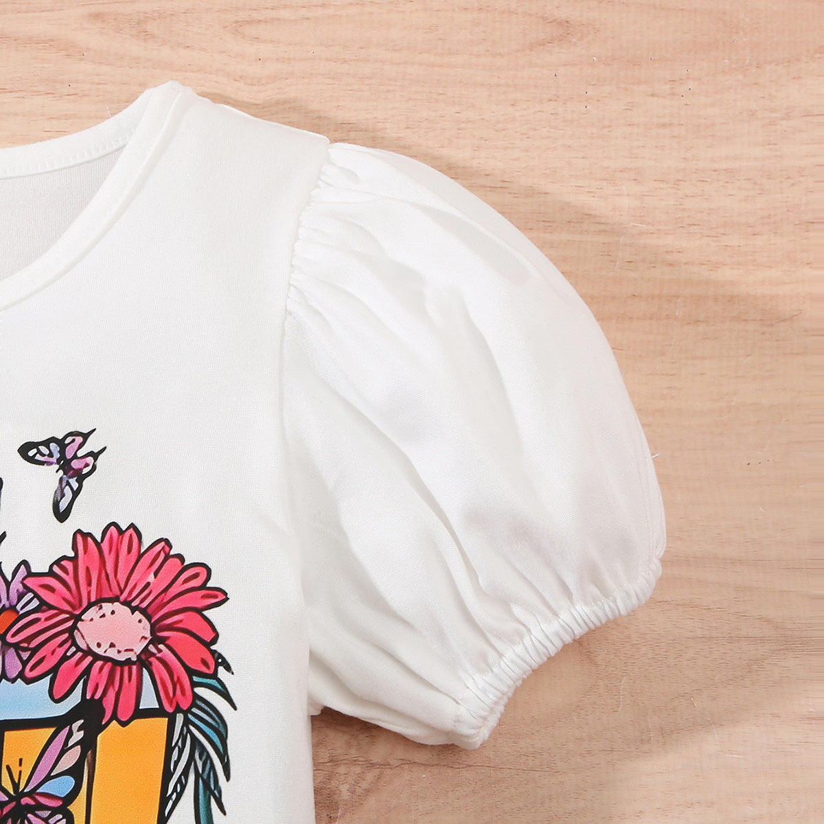 Girls Printed Top with Red Animal Printed Skirt Set Sets