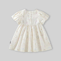 Girls Off-White Printed Short Sleeve Fit & Flare Dress Casual Dresses