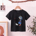 Girls Black Nice Day Typography Print Short Sleeve T-Shirt Tshirts Black 1-2 Y