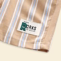 Boys Khaki T-shirt with Striped Bermudas Set Sets   