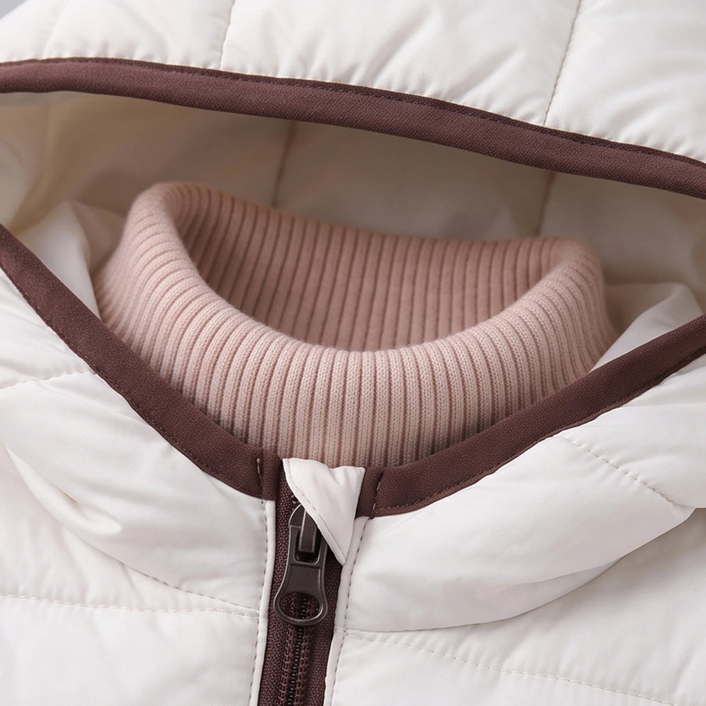 Girls Off White Hooded Zip-up Puffer Jacket Coats & Jackets