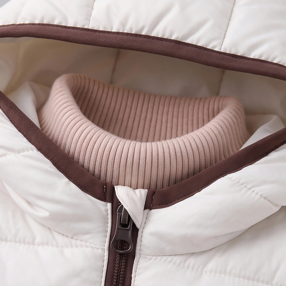 Girls Off White Hooded Zip-up Puffer Jacket Coats & Jackets