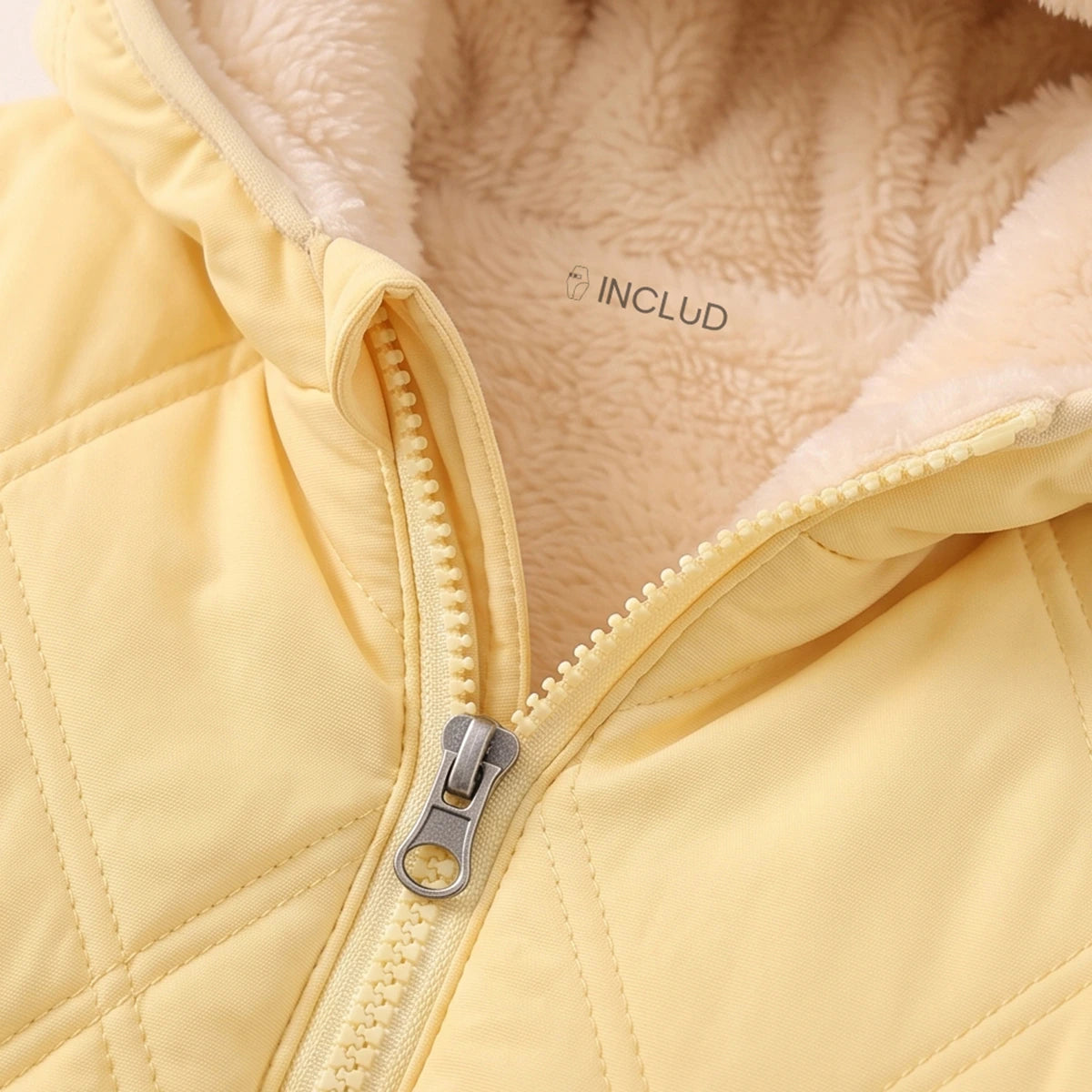Girls Yellow Long Sleeve Hooded Puffer Jacket Coats & Jackets