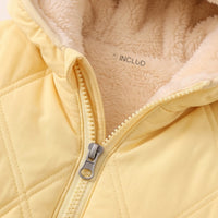 Girls Yellow Long Sleeve Hooded Puffer Jacket Coats & Jackets