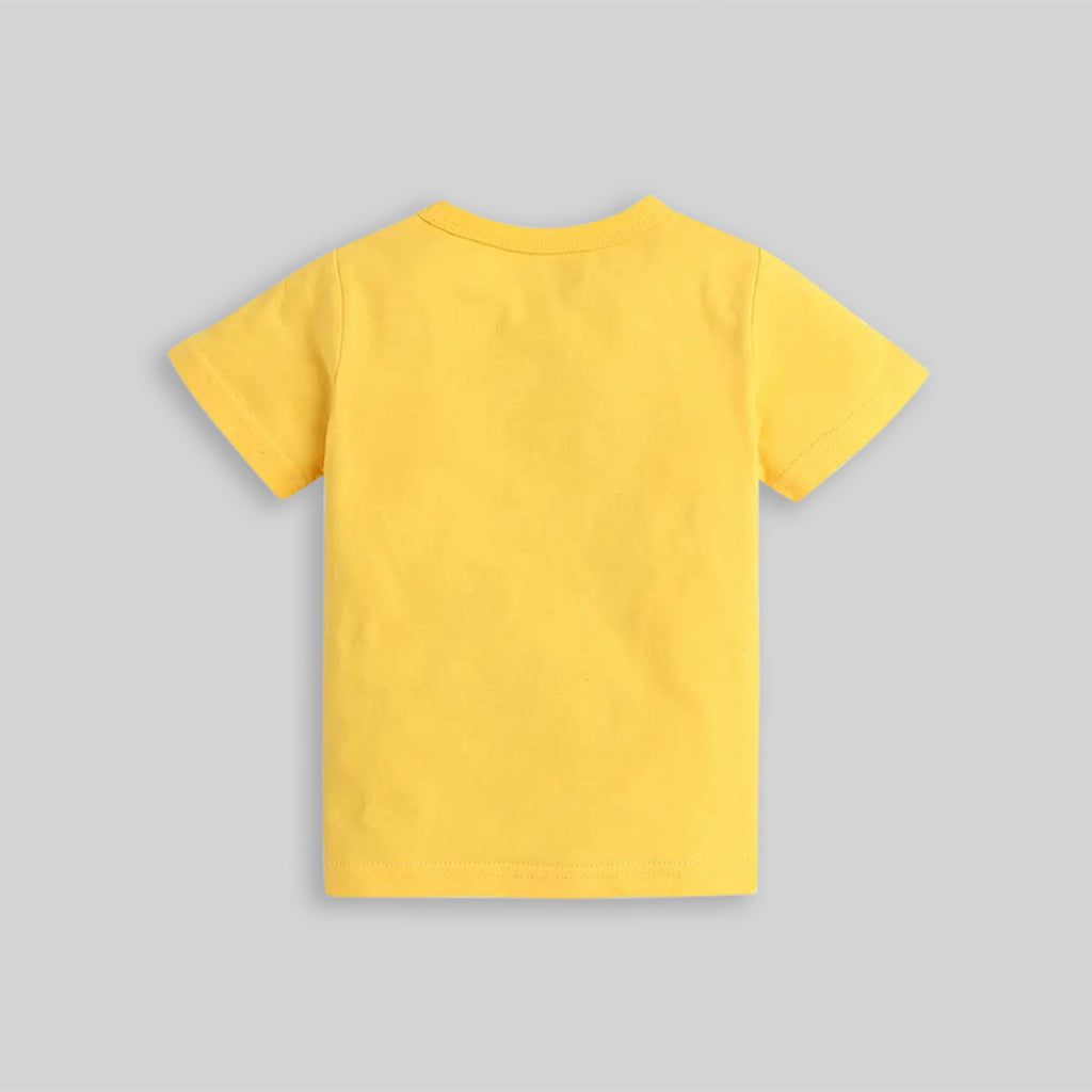 Boys Yellow Graphic Printed Half Sleeves T-Shirt T-Shirt