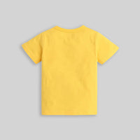 Boys Yellow Graphic Printed Half Sleeves T-Shirt T-Shirt