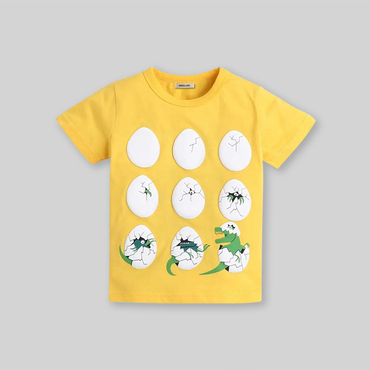 Boys Yellow Graphic Printed Half Sleeves T-Shirt T-Shirt