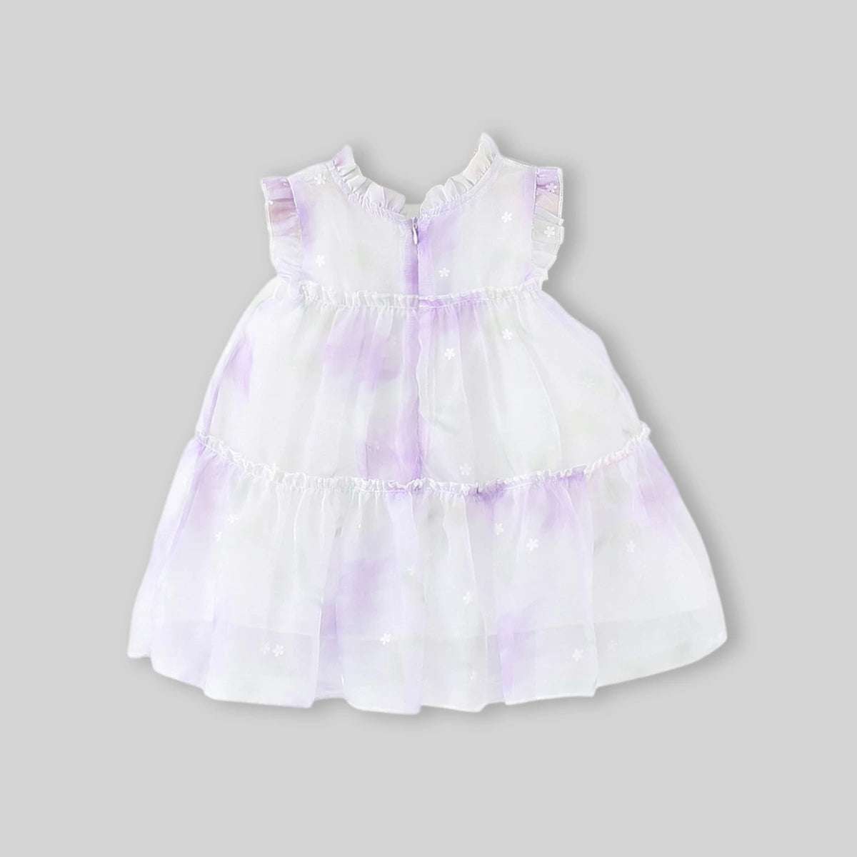 Girls Purple Fit And Flare Dress With Tulip Floral Bow Applique Casual Dresses