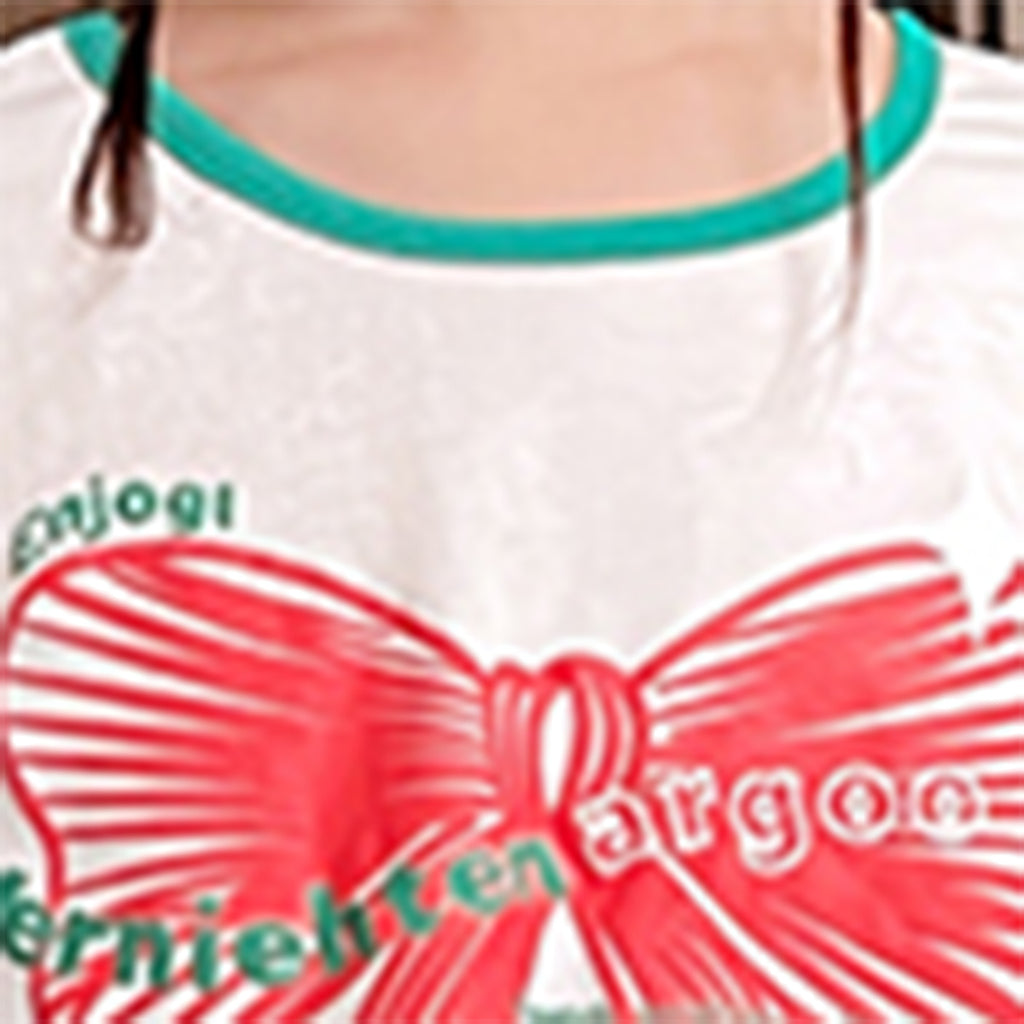 Girls White Bow Printed Summer Top With Shorts Set 2 pc. Sets