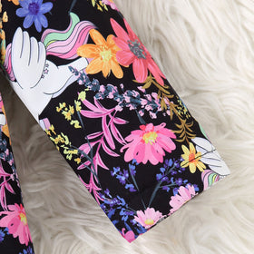 Girls Multicolor Floral Printed Hooded Front Open Winter Jacket Coats & Jackets