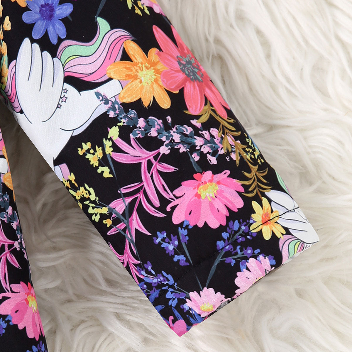 Girls Multicolor Floral Printed Hooded Front Open Winter Jacket Coats & Jackets