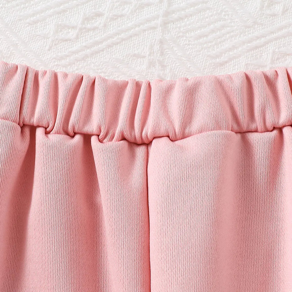 Girls White Bow Details Sweatshirt With Wide Leg Pant Sets Sets