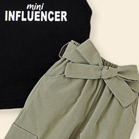 Girls Sleeveless Printed Top with Cargos Set Sets   